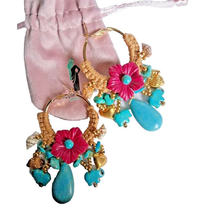 Boucles d'oreilles pendantes marque hippie & bohème by petits hauts - photo numéro 3