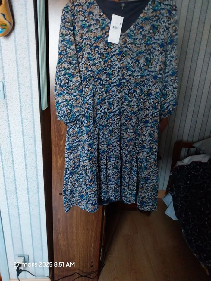 Robe courte imprimé à fleurs BLEU - Riu - taille 46 - photo numéro 7