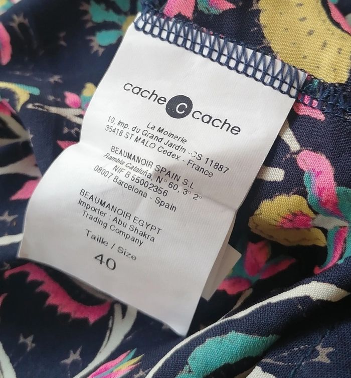 Robe fluide courte fleurs multicolore bleu marine Taille L Cache-cache - photo numéro 10