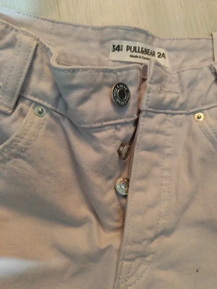 Mini short en jean mauve pastel 34 us neuf - photo numéro 6