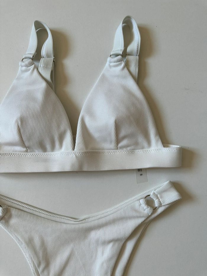 maillot de bain 2 pièces blanc taille S - photo numéro 2