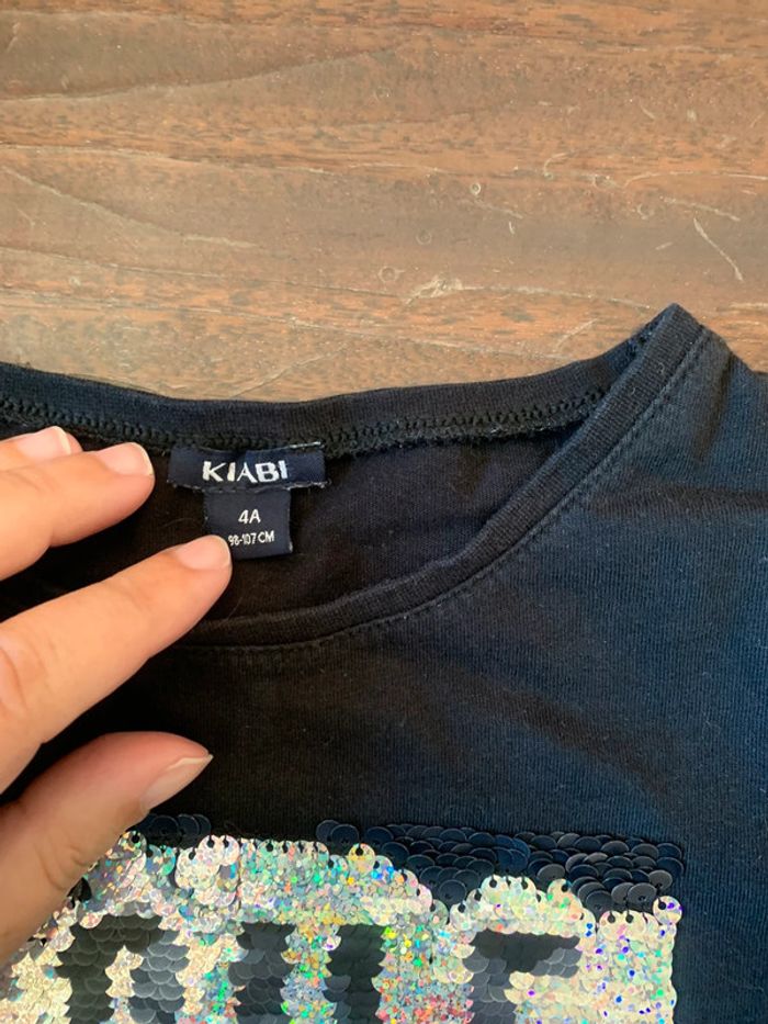 T-shirt manche longue sequin réversible - photo numéro 2