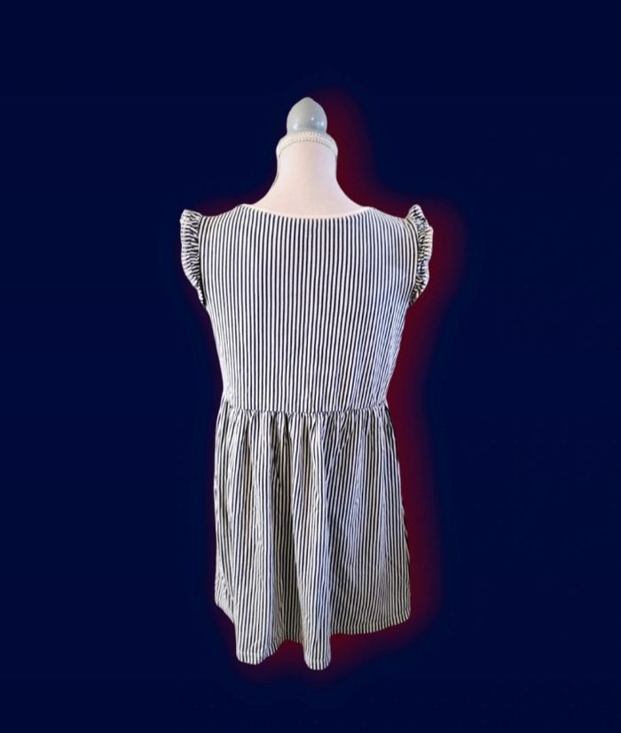 Robe rayée blanche et bleu H&M 8/10 ans - photo numéro 2