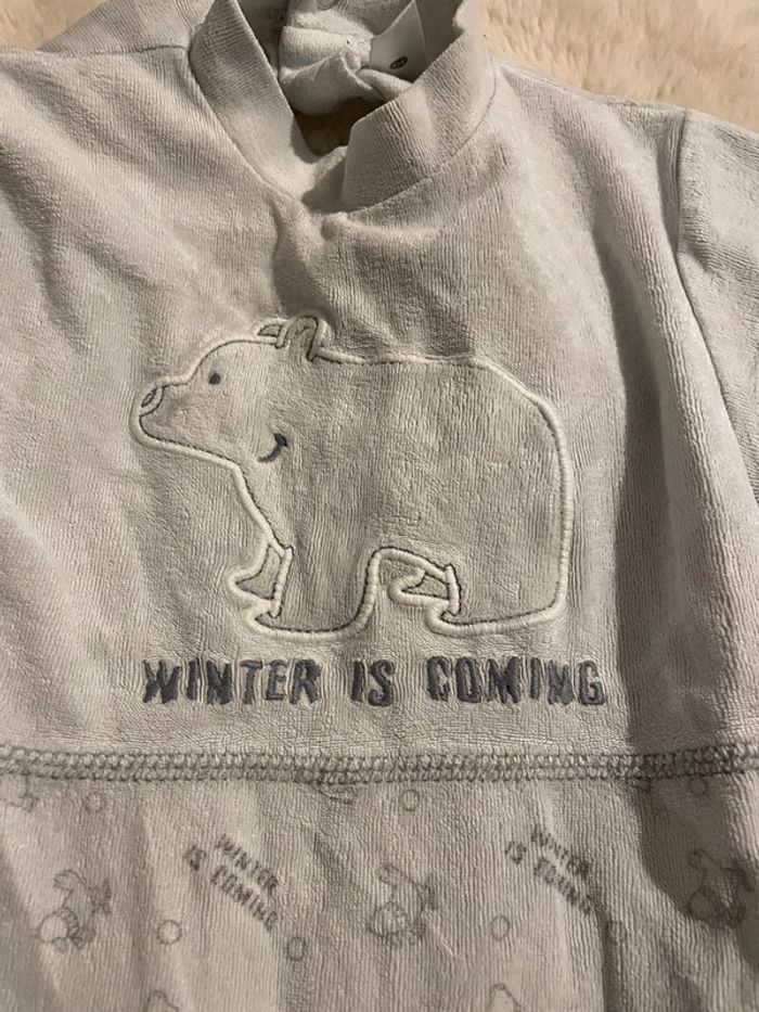 Pyjama velour gris 24 mois c&a - photo numéro 2