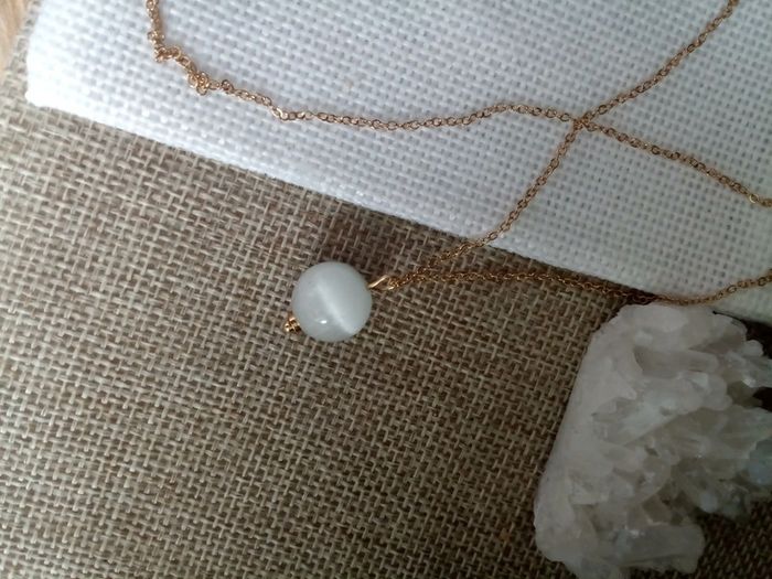 Collier pierre de sélénite naturelle - photo numéro 2