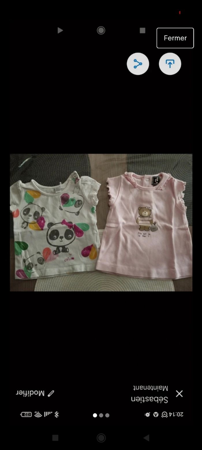 Tee-shirts 6 mois en très bon état kiabi