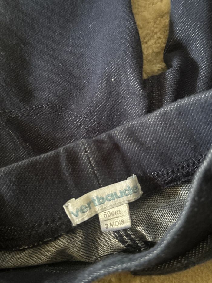 Pantalon bébé bleu Vertbaudet – Taille 3 mois (60 cm) - photo numéro 3