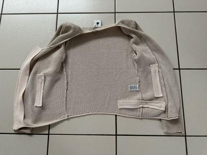 cardigan zippé beige effet brillant MAJE taille 36 NEUF - photo numéro 10