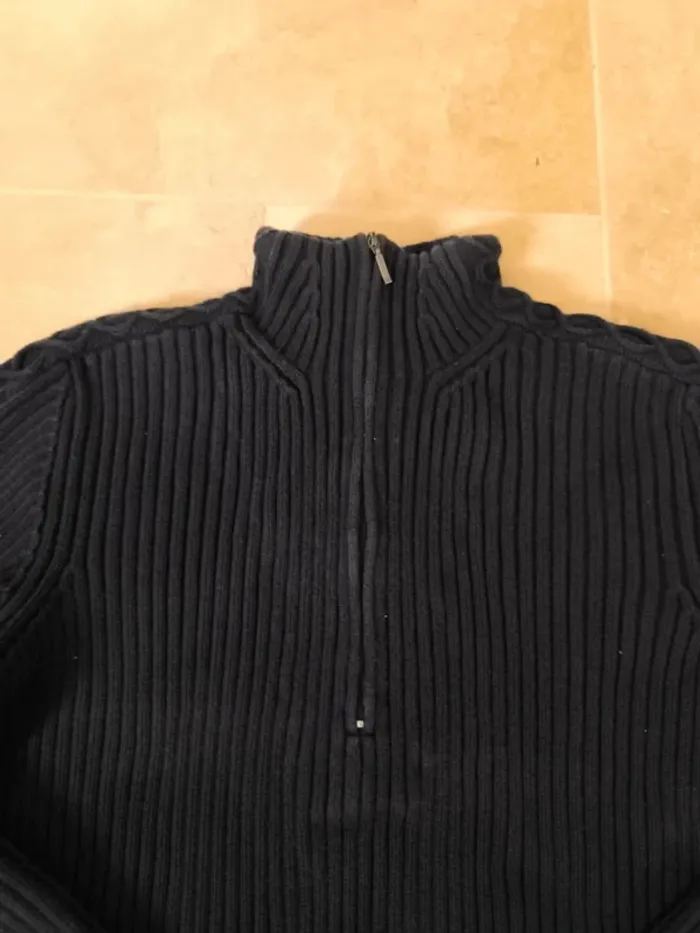 Pull 1/4 zippé Tommy Hilfiger femme marine L excellent état - photo numéro 7