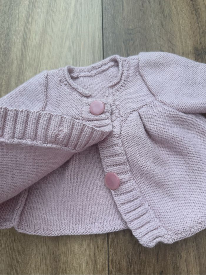Gilet rose fille à boutons - photo numéro 4