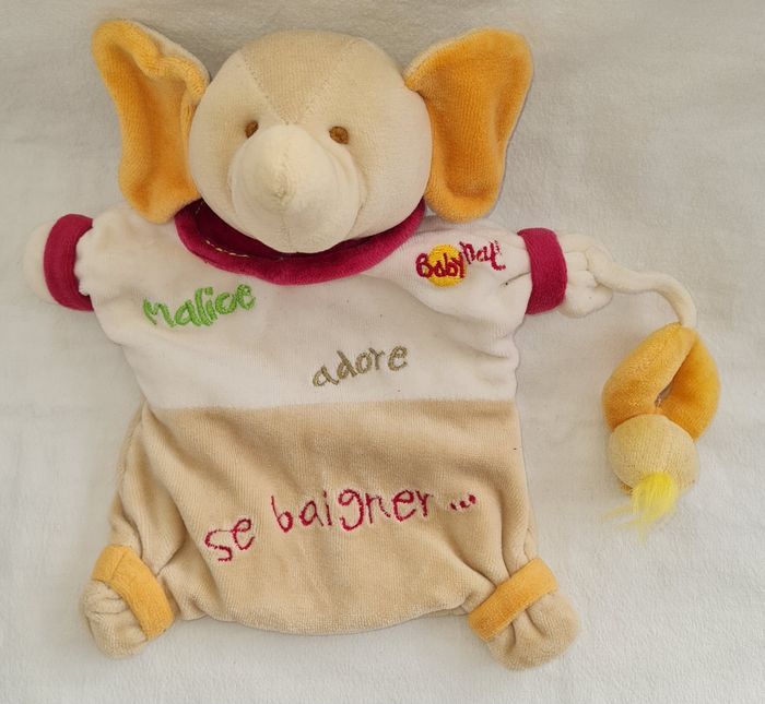 Doudou marionnette Eléphant avec Bouée canard- Baby Nat