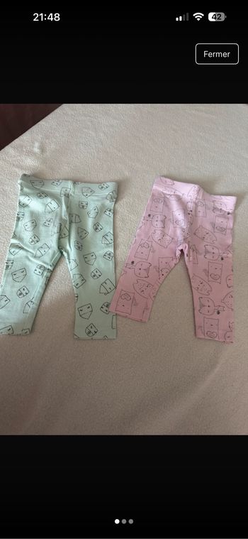 2 leggings 3 mois