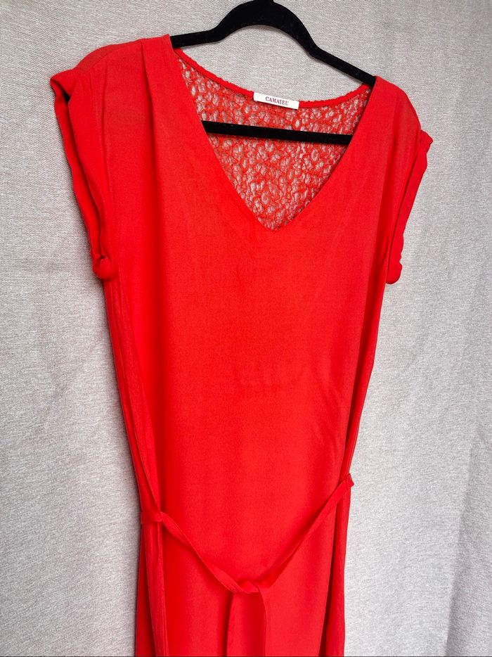 Robe d’été corail dos en dentelle taille 36 - photo numéro 2