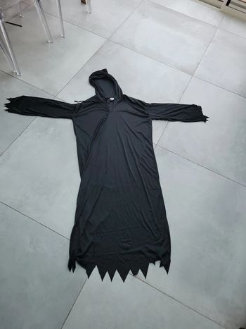 Longue robe déguisement noir cape capuche idéal soiree fête halloween