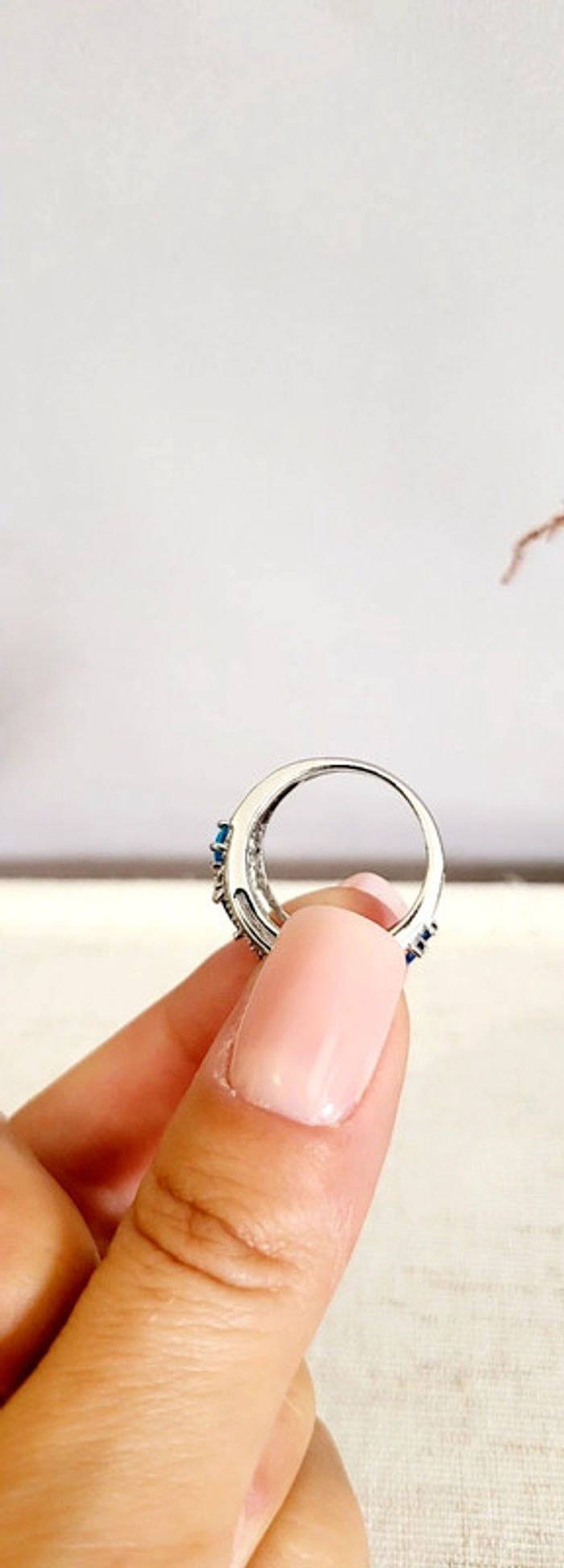 Bague multicolore bleue et argentée - photo numéro 4