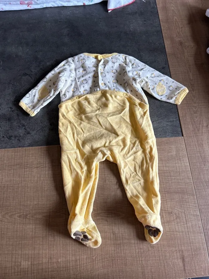 Pyjama 1 pièce bébé Winnie l’ourson, Disney, jaune, 6 mois - photo numéro 3