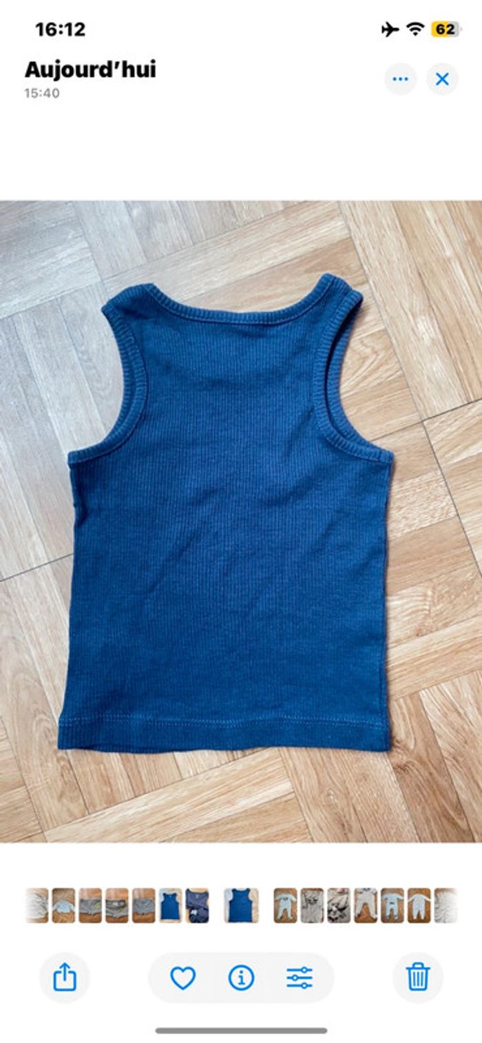 Débardeur à rayures bleu taille 12 moi Bou’Chou (NEUF) - photo numéro 3
