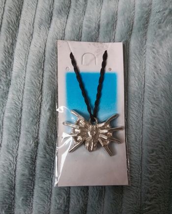 Collier pendentif araignee argenté