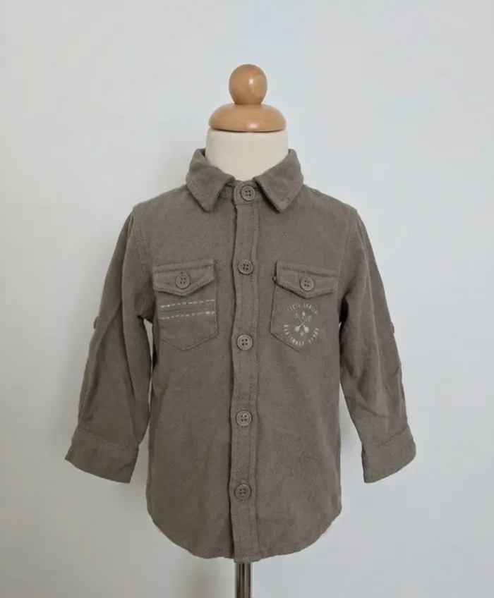Chemise Velours Côtelé Taupe - Mes Petits Cailloux - 6 Mois (68 cm)