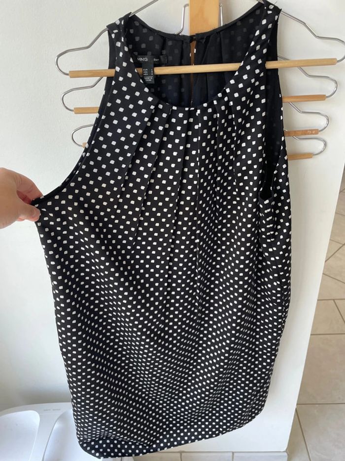 Jolie robe noir à pois blanc MNG taille L - photo numéro 4