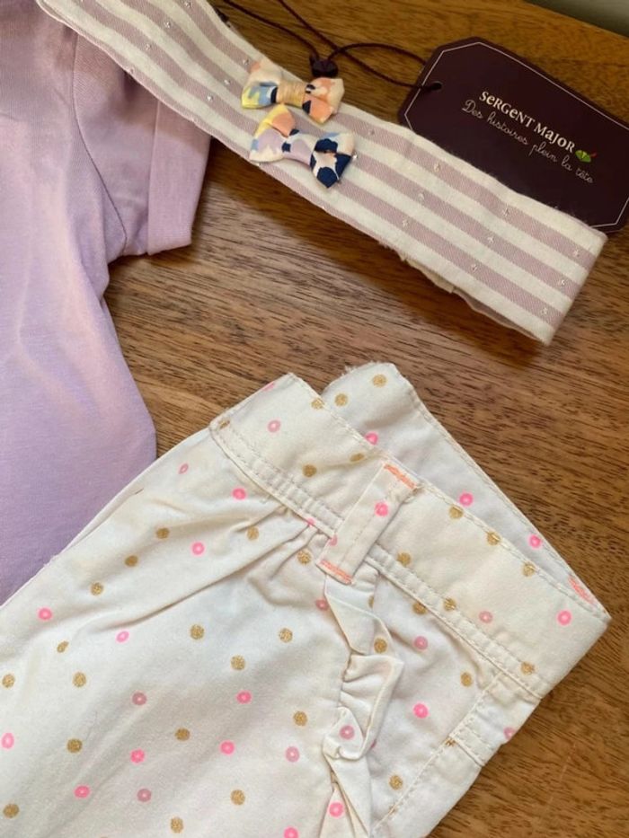 Ensemble 3 pièces bébé fille 6 mois - photo numéro 4