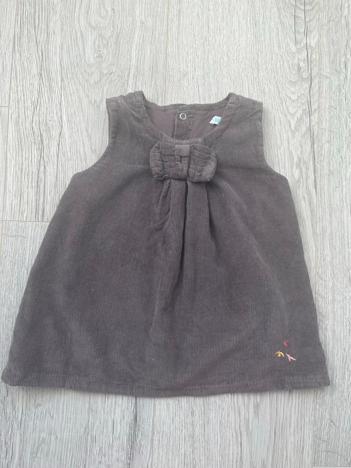 Ensemble U tout petits – 6 mois – Robe grise + tee-shirt rose - photo numéro 4
