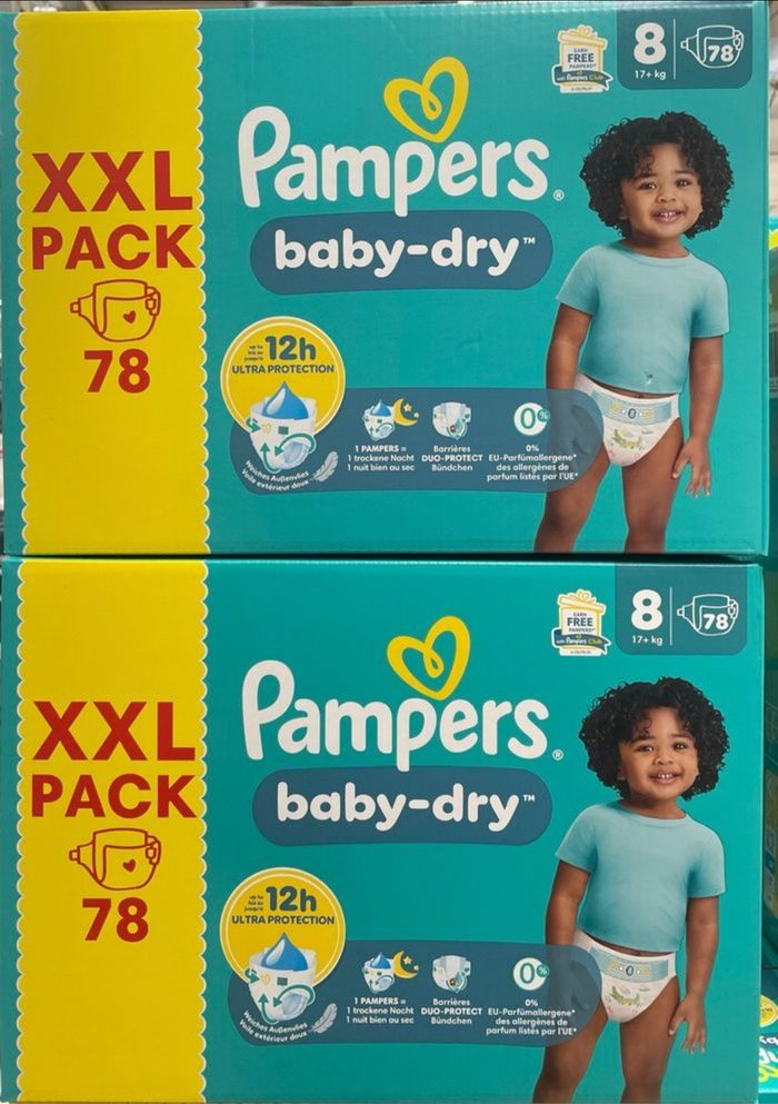 2 pack  XXL de couches Pampers taille 8