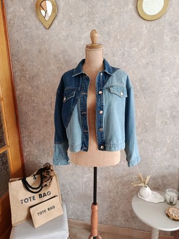 Veste en jean patchwork 