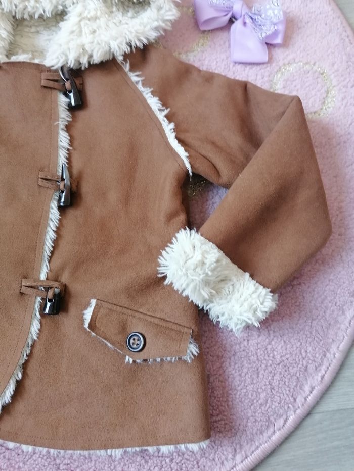 Manteau fille f.fourrure camel - photo numéro 3