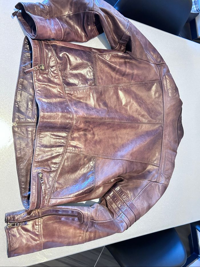 Veste en cuir brun Oryx – Homme – Taille M – Très bon état – Style biker chic - photo numéro 9