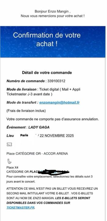 Lady gaga concert 22 novembre