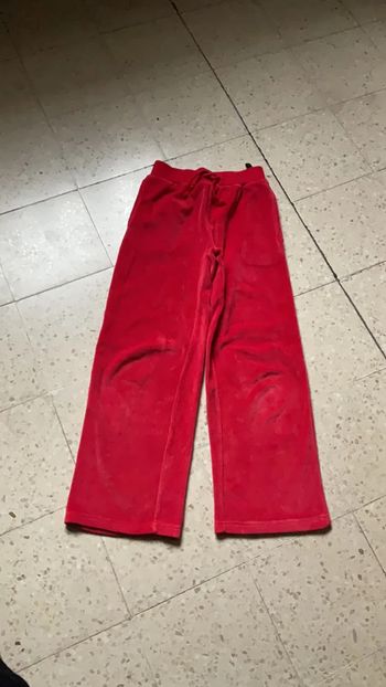 Pantalon jogging en velours rouge T122/128 (n°41)