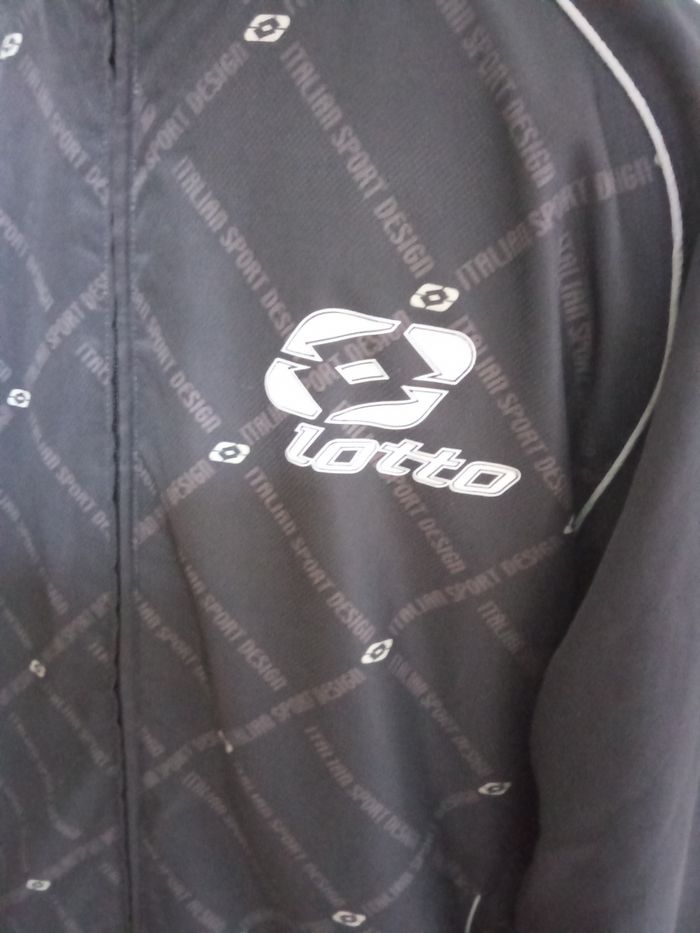 Veste de survêtement homme taille M marque lotto, noir, blanc, motif - photo numéro 4