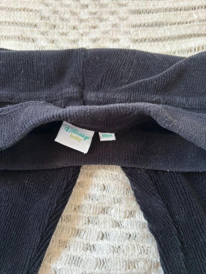 Legging fille en velours noir Disney 18 mois - photo numéro 3