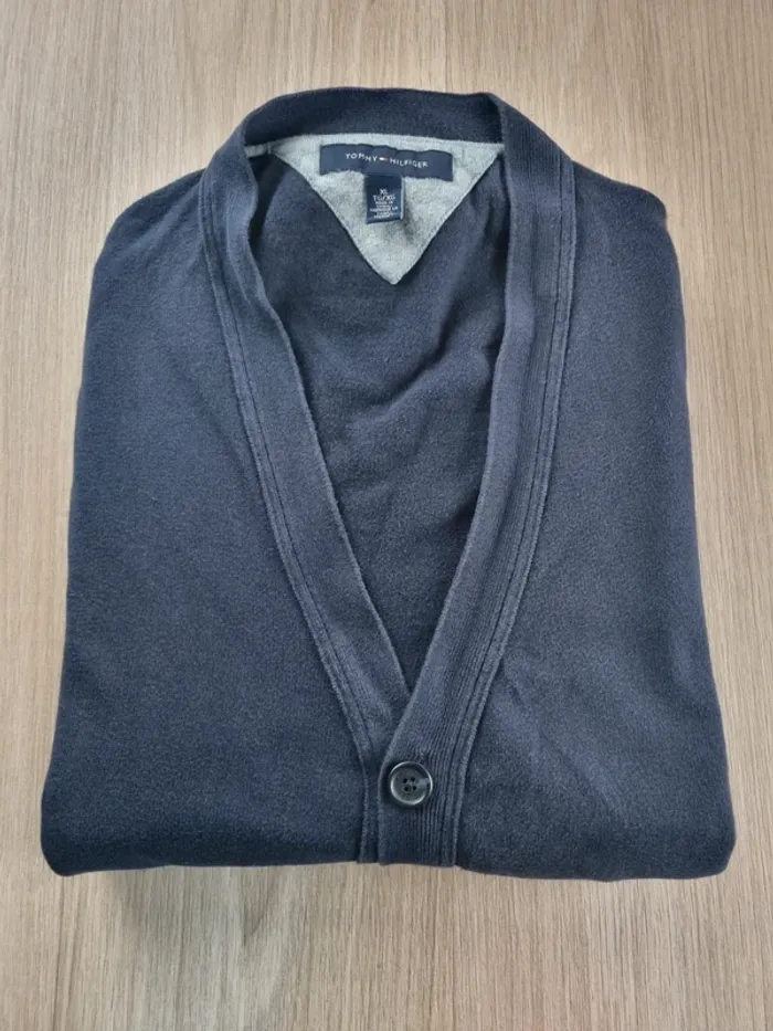 Cardigans à boutons bleue Tommy Hilfiger Homme Taille L