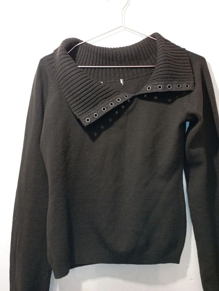 Pull femme maille marron