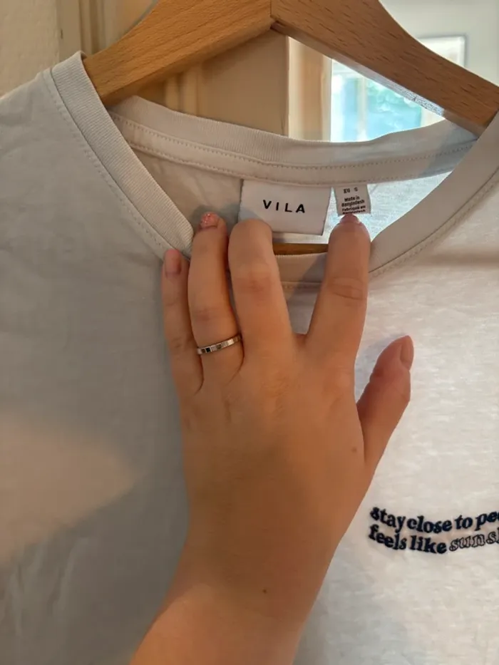 T-shirt blanc à message Vila - Taille S - photo numéro 3