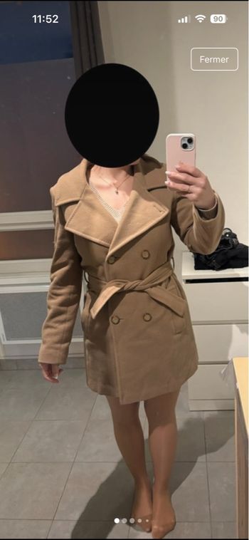 manteau / trench beige en laine