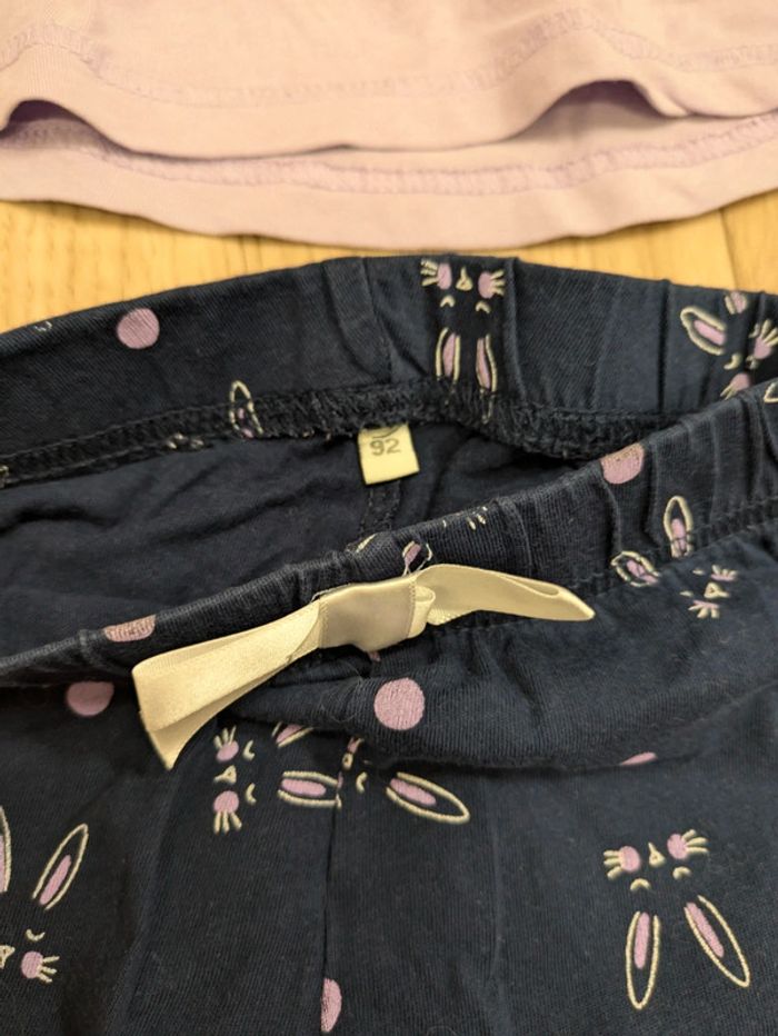 Pyjama 2 pièces Marine et Violet 2ans 92cm - photo numéro 3