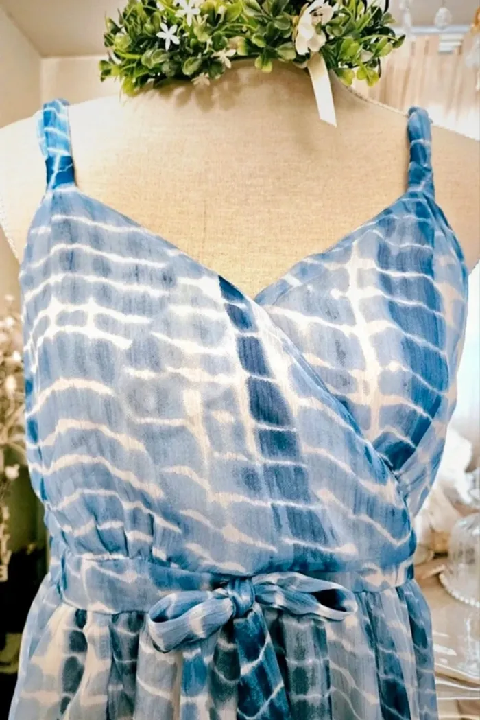 Robe longue bleue tie and dye Jacqueline Riu Taille 44 Neuve