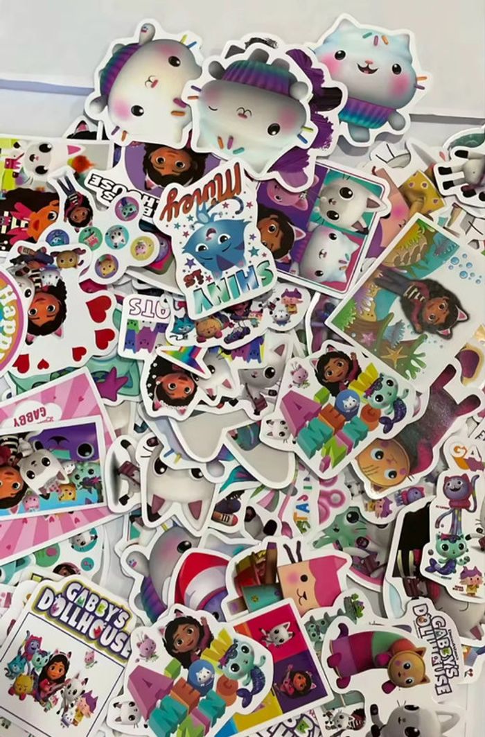 Lot stickers waterproof 50 pièces gabby chat maison magique Marinette