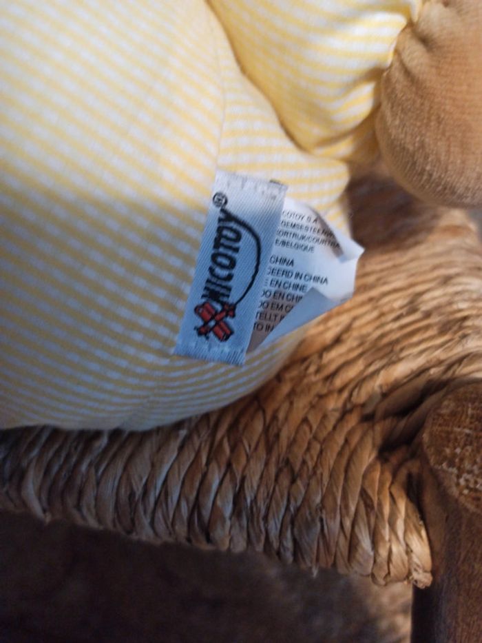 Peluche ours boule jaune vichy Nicotoy tbe - photo numéro 3