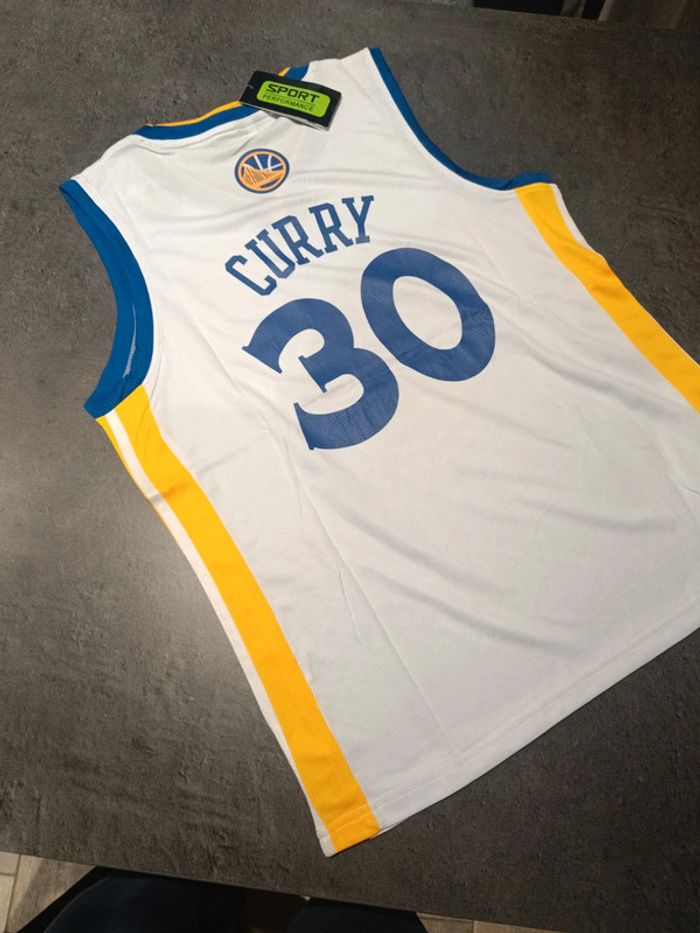 Tenue NBA golden state warriors Stephen Curry blanc. T.L - photo numéro 2