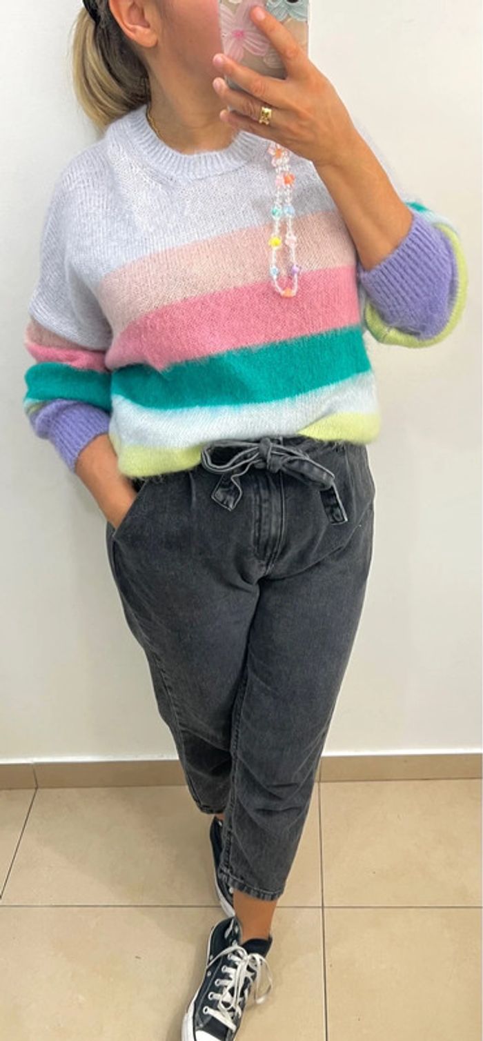 Pull Maje Ample Multicolore Taille 40 Et + - photo numéro 3