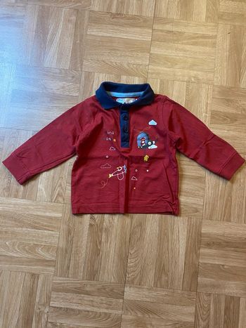 Polo rouge taille 12 mois Mes Petits Cailloux