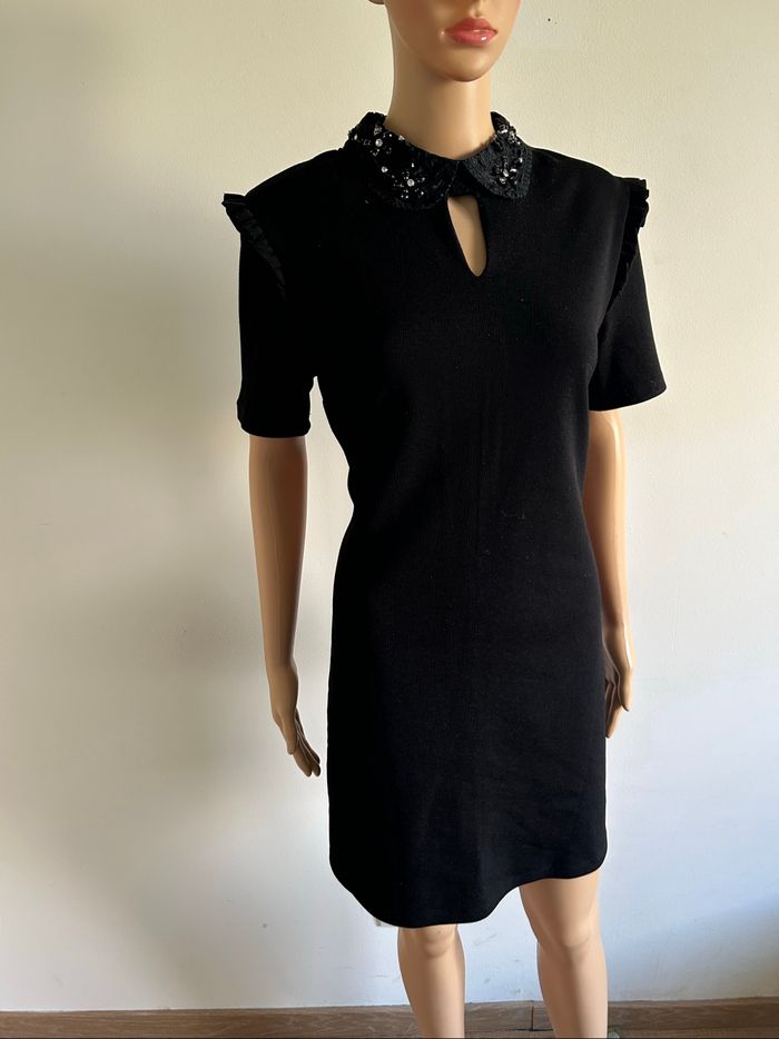 Robe noire avec strass à manches courtes Morgan taille 40 TBE - photo numéro 2