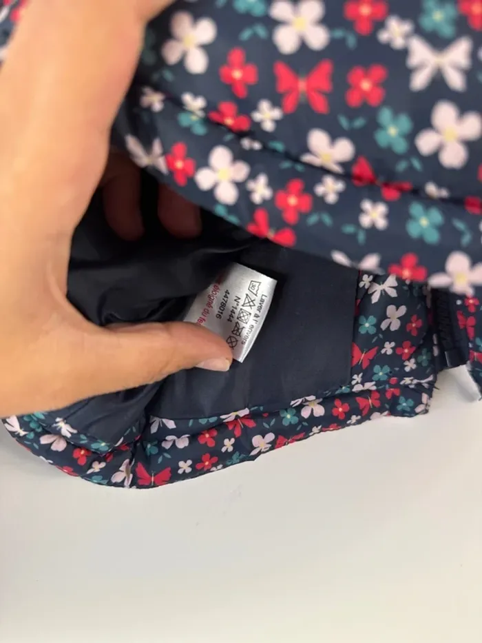🧥 doudoune sans manche - fille - 3 ans - fleurs - papillons - très bon état - photo numéro 8