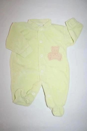 Pyjama vert en velours taille #naissance