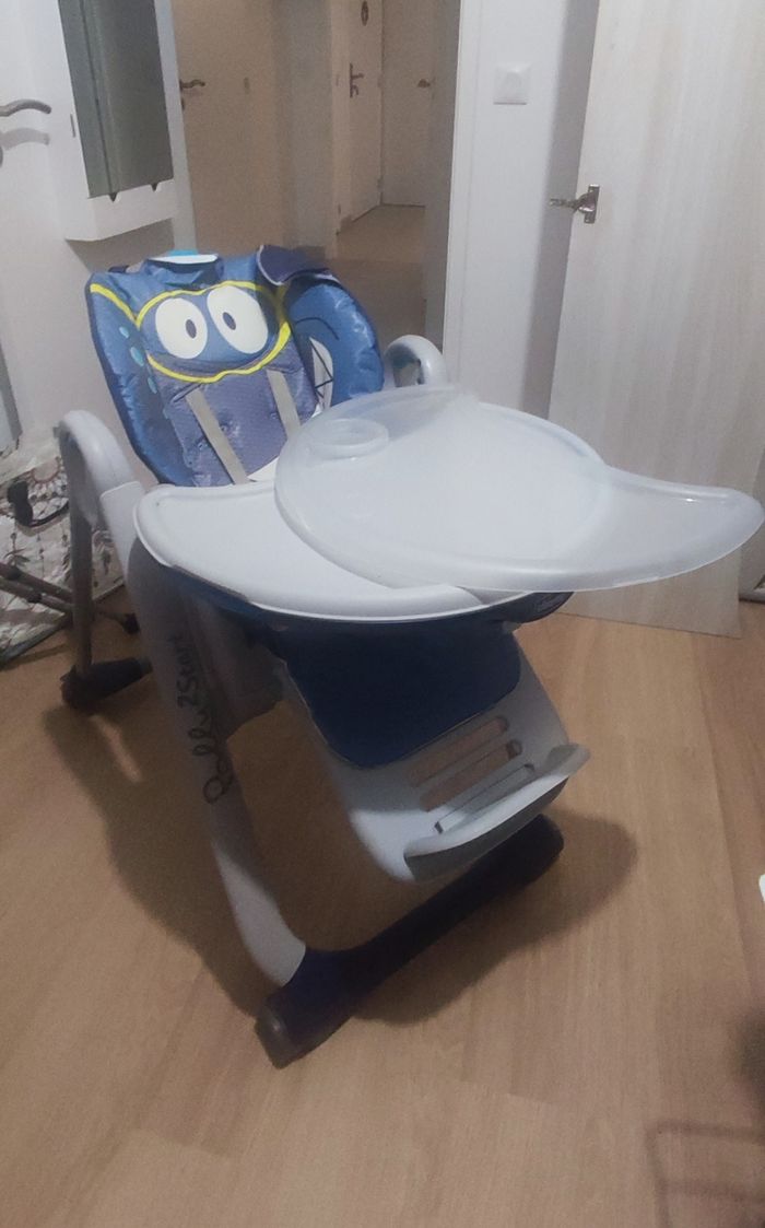 Chaise haute transat évolutif Chicco Polly 2 Start Shark - photo numéro 4