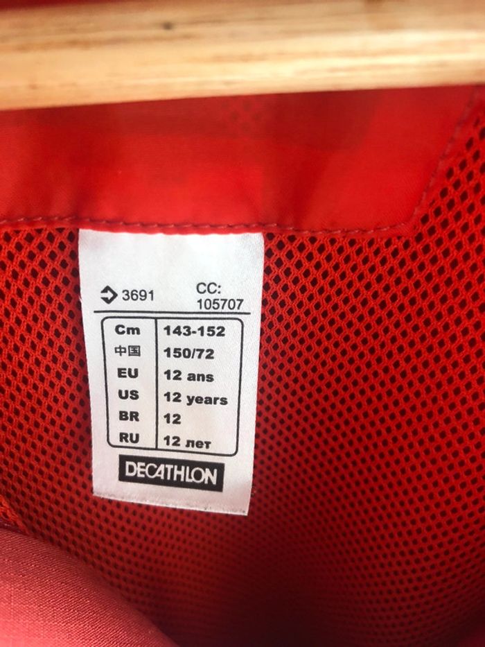 #coupevent #decathlon #queschua #12 ans #rouge - photo numéro 4